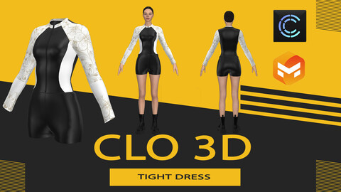 Tight Dress ,Marvelous Designer or Clo3D (ZPRJ)