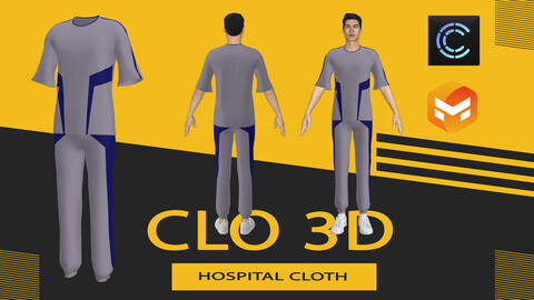 Hospital Cloth ,Marvelous Designer or Clo3D (ZPRJ)