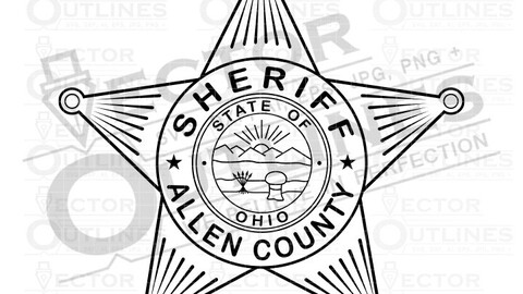 OHIO SHERIFF BADGE ALLEN COUNTY VECTOR FILE svg dxf file for laser cutting, laser engraving, cricut cut file, cnc router file, ez cad file