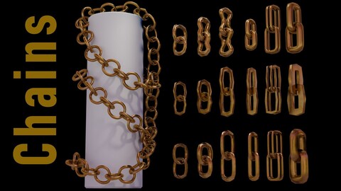 Low Poly Chain IMM Brush - 3D Model for ZBrush and Blender