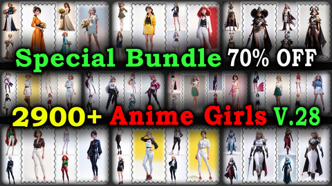 2900+ SPECIAL BUNDLE (Anime Girls Images Reference Pack)  - 4K Resolution - V.28