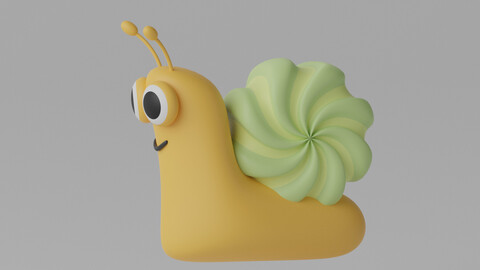 Cartoon Snail 3D model