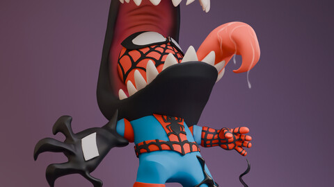 Spiderman x Venom Chibi Style 3D print model