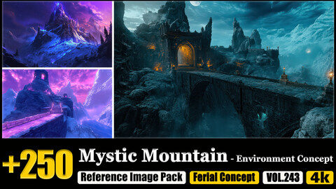 250 Mystic Mountain - Environment Concept Reference Image Pack v.243 |4K|