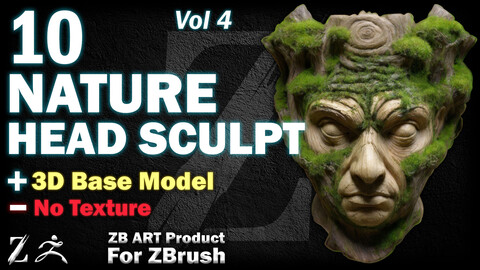 10 ZB ART Nature Creature Head Sculpt (3D Base Model) - Vol 4