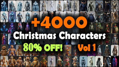 4000 Christmas Characters Reference Pack | MEGA Bundle | 4K | v.1