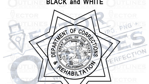 California Dept. of Corrections and Rehabilitation Badge vector file, svg dxf file for laser cutting, laser engraving, cricut cut file, cnc router file, ez cad file