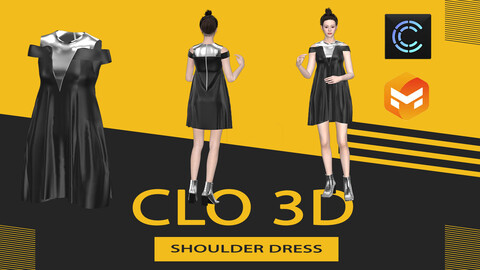 Shoulder dress ,Marvelous Designer or Clo3D (ZPRJ)