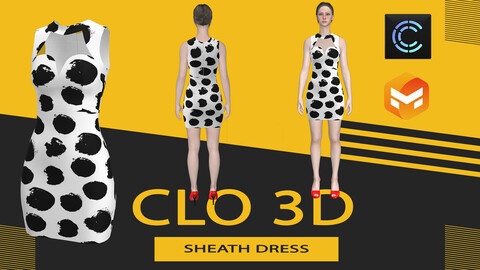 Sheath dress ,Marvelous Designer or Clo3D (ZPRJ)