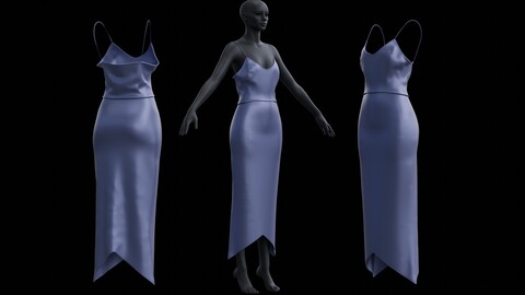 3D Female outfit - 2Piece Silk dress