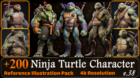 200 Ninja Turtle Character Reference Pack | 4K | v.38