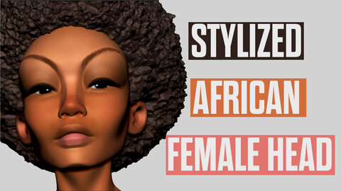 Stylized African Female Head - Fina