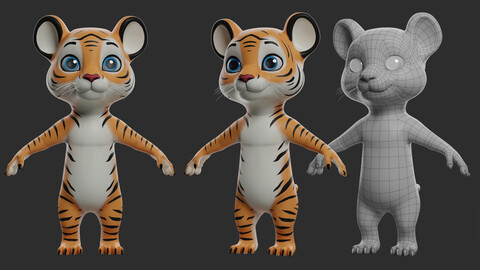 Toony Tiger - Topology + UV map