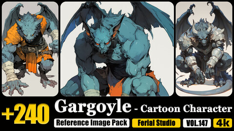 240 Gargoyle - Cartoon Character Reference Image Pack v.147 |4K|