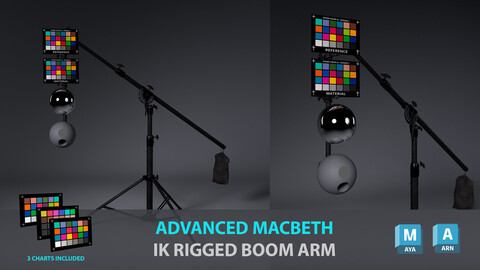 Advanced Macbeth for Lookdev - Rigged Boom Arm - Arnold for Maya