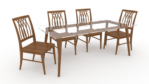 3D Model Dining Set 4