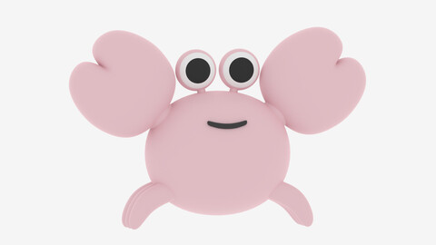 Cartoon Cute Little Crab 2 3D model