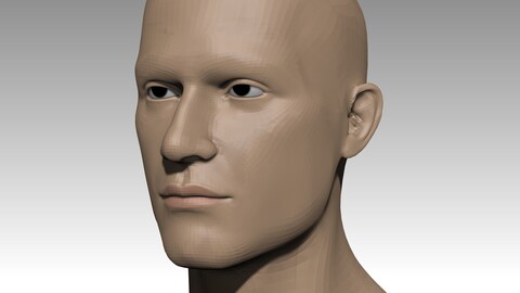 modelo base de rostro de hombre - base model of man's face