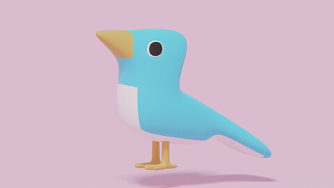 Cartoon Cute Bird 3D model