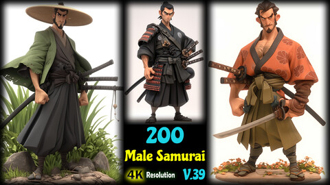 200 Male Samurai - 4K Resolution - V.39