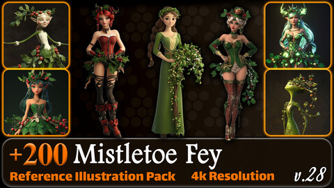 200 Mistletoe Fey Reference Pack | 4K | v.28