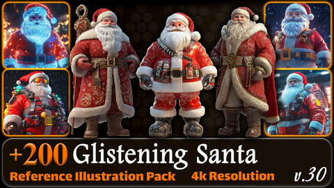 200 Glistening Santa Reference Pack | 4K | v.30