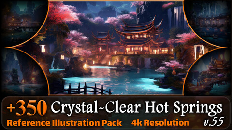 350 Crystal-Clear Hot Springs Reference Pack | 4K | v.55