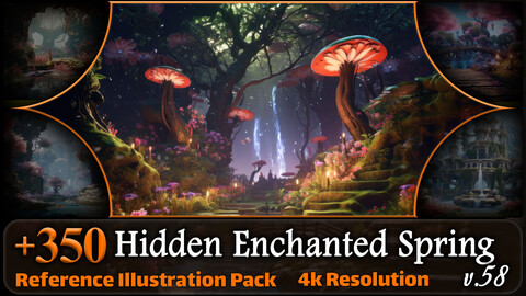 350 Hidden Enchanted Spring Reference Pack | 4K | v.58