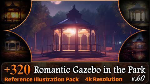 320 Romantic Gazebo in the Park Reference Pack | 4K | v.60