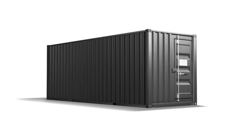 Black Cargo Container - shipping steel box