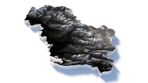 Albania Terrain Map