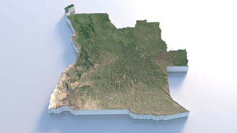 Angola Terrain Map