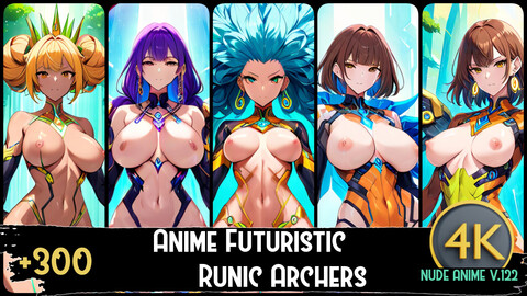 +310 Anime Futuristic Runic Archers | 4K Resolution | Nude Series Vol.122