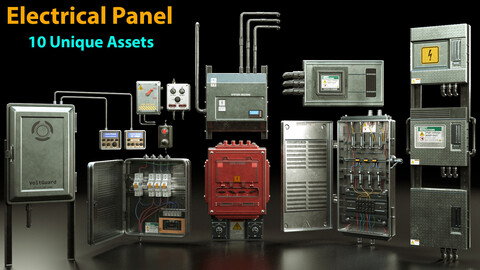 Electrical Boxes and Panels Pack 3D model