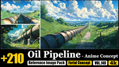 210 Oil Pipeline - Anime Concept Reference Image Pack v.149 |4K|