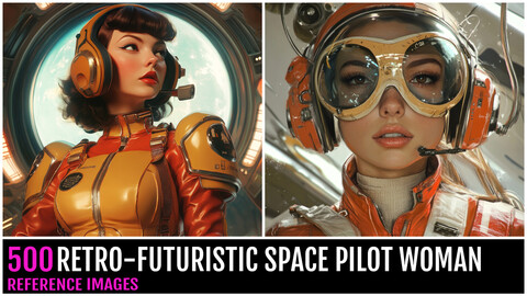 500 Retro-Futuristic Space Pilot Woman