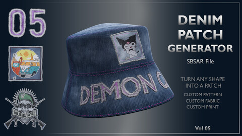 Denim Patch Texture Generator For Substance Painter - Vol05