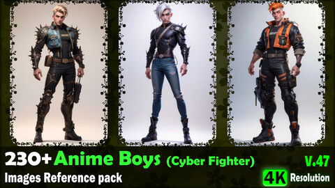 230+ Anime Boys (Cyber Fighter) Images Reference Pack - 4K Resolution - V.47