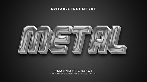 3D Metaljpg. PSD fully editable text effect. Layer style PSD mockup template