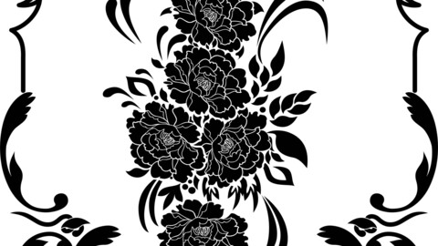 Craft vintage flowers, svg vector file, laser cut file, cricut file, engraving file, cnc cut file, Eps file