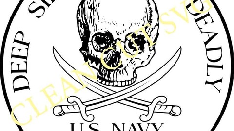 Navy Submarine Force patch vector file Black white vector outline or line art file for cnc laser cutting, wood, metal engraving, Cricut file, cnc router file, vinyl cutting, digital cutting machine file