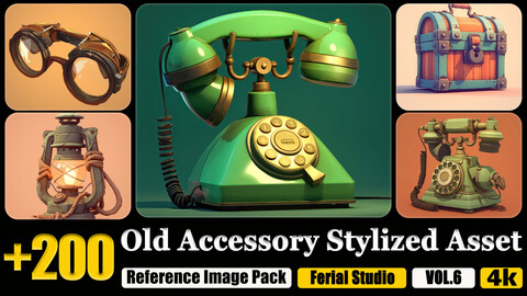 200 Old Accessory Stylized Asset Reference Image Pack v.6 |4K|