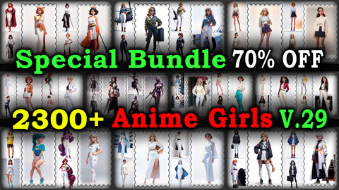 2300+ SPECIAL BUNDLE (Anime Girls Images Reference Pack)  - 4K Resolution - V.29