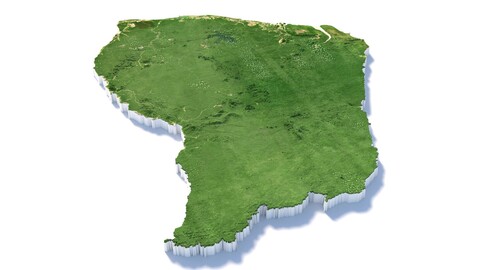 French Guiana Guyane Terrain Map