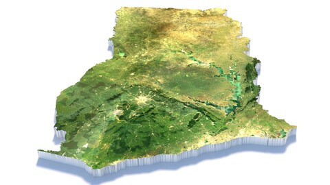 Ghana Terrain Map