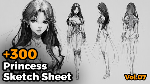 +300 Prince Sketch Sheet Reference Images(4k)