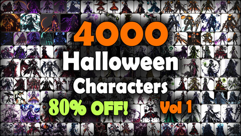 4000 Halloween Characters (Full Body) Reference Pack | MEGA Bundle | 4K | v.1