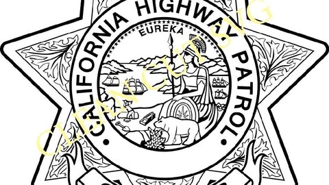 California Highway Patrol Officer badge vector file 2 Black white vector outline or line art file for cnc laser cutting, wood, metal engraving, Cricut file, cnc router file, vinyl cutting, digital cutting machine file