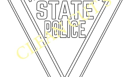 West Virginia State Police Badge v2 Black white vector outline or line art file for cnc laser cutting, wood, metal engraving, Cricut file, cnc router file, vinyl cutting, digital cutting machine file