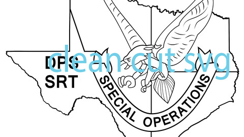 Texas Ranger Special Operations dsp srt  vector file Black white vector outline or line art file for cnc laser cutting, wood, metal engraving, Cricut file, cnc router file, vinyl cutting, digital cutting machine file